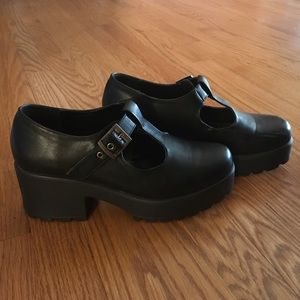 Black Platform Mary Jane Shoes